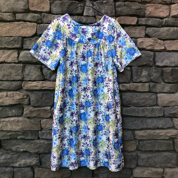 Vintage Other - Blue Floral House Dress